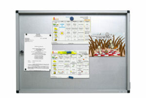 Vitrine porte ouvrante fond tôle aluzinc